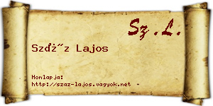 Száz Lajos névjegykártya