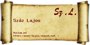 Száz Lajos névjegykártya